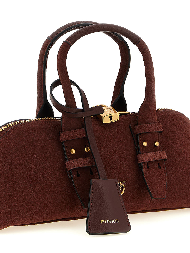 PINKO Bowling Baguette Bordeaux Cowhide Shoulder Bag