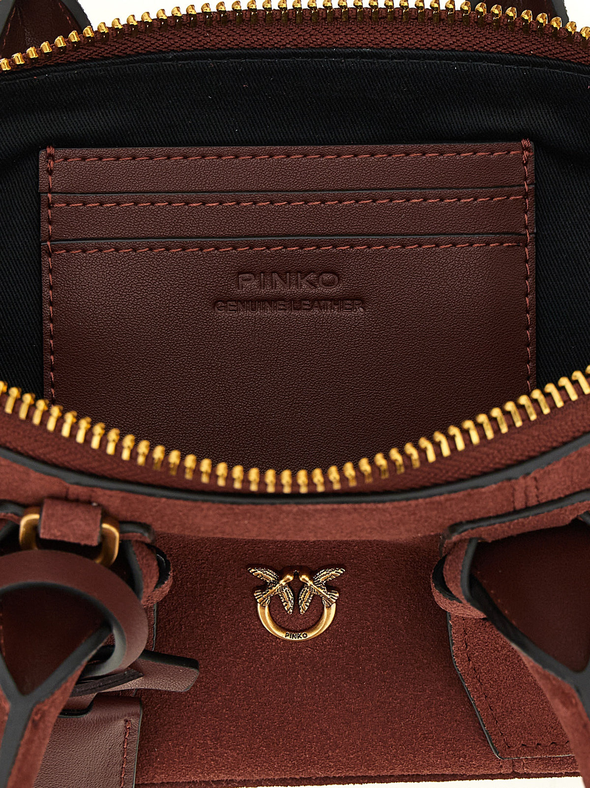 PINKO Bowling Baguette Bordeaux Cowhide Shoulder Bag