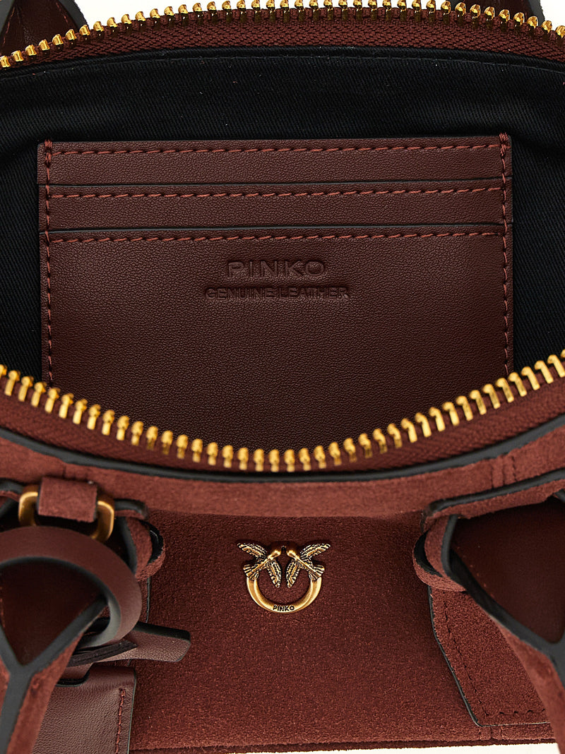 PINKO Bowling Baguette Bordeaux Cowhide Shoulder Bag