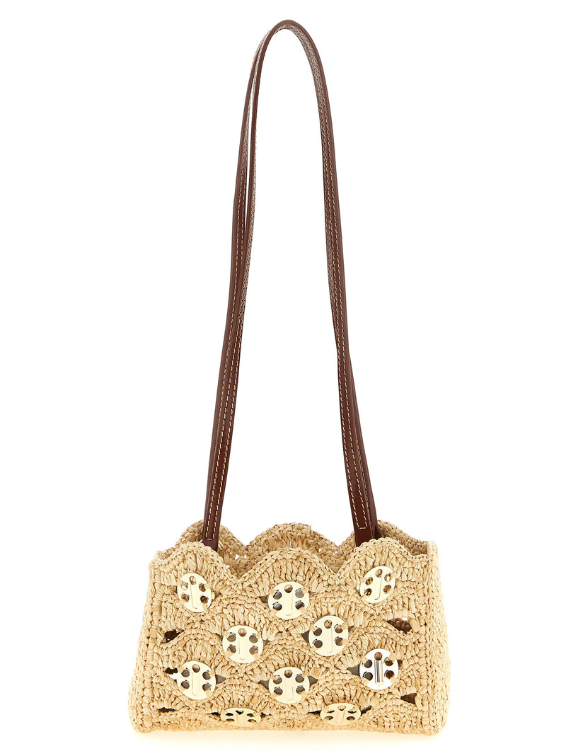 Sac bandoulière Paco Rabanne en ramie beige