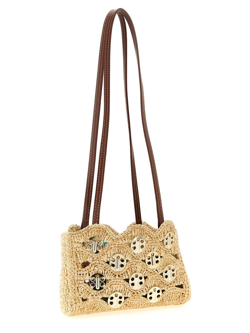 Sac bandoulière Paco Rabanne en ramie beige