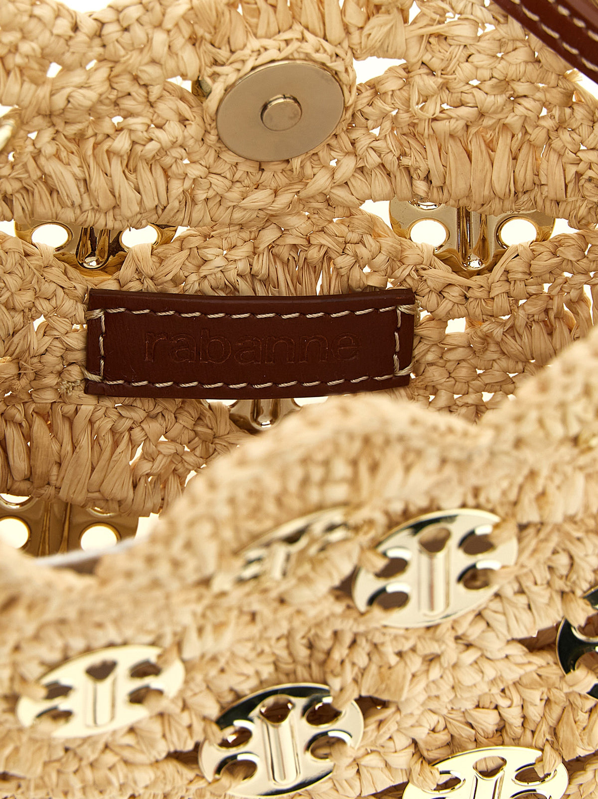 Sac bandoulière Paco Rabanne en ramie beige