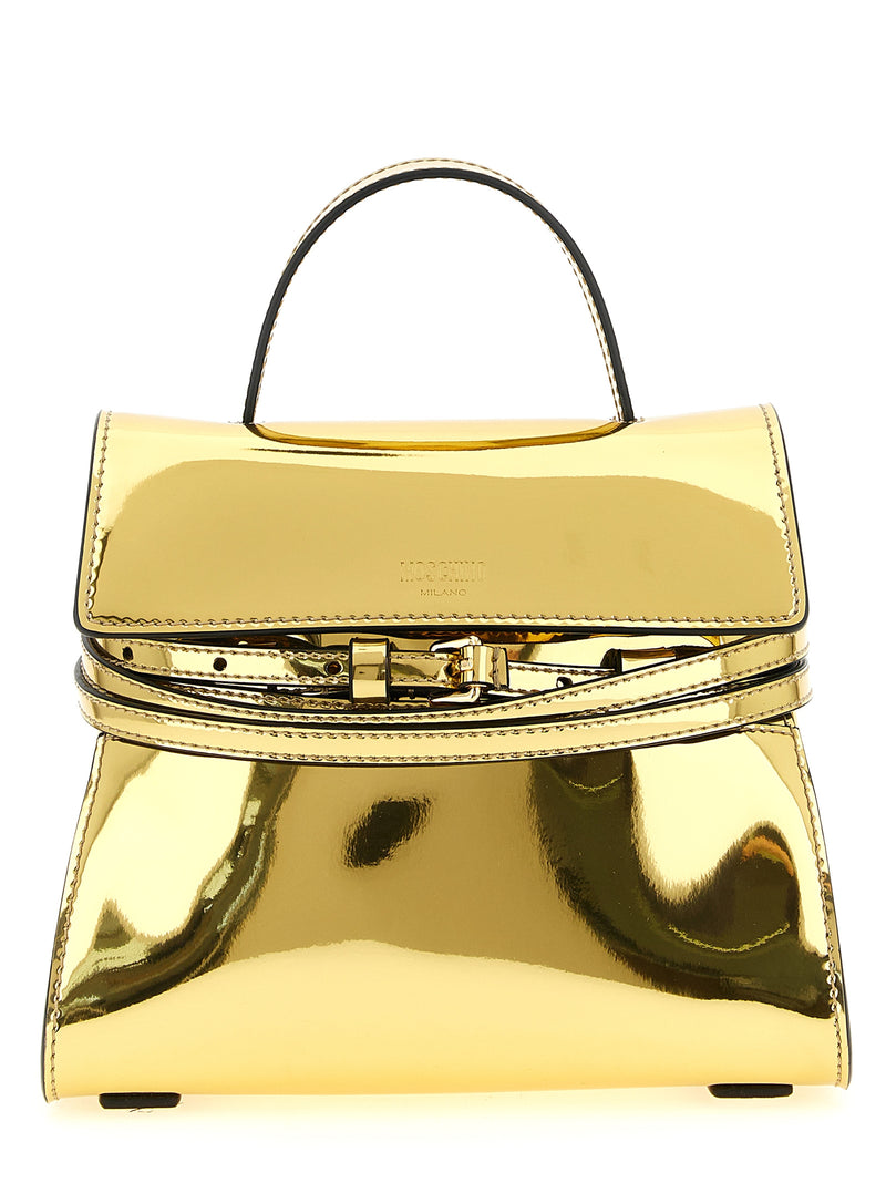 Moschino Tie Me Gold Polyethylene Handbag