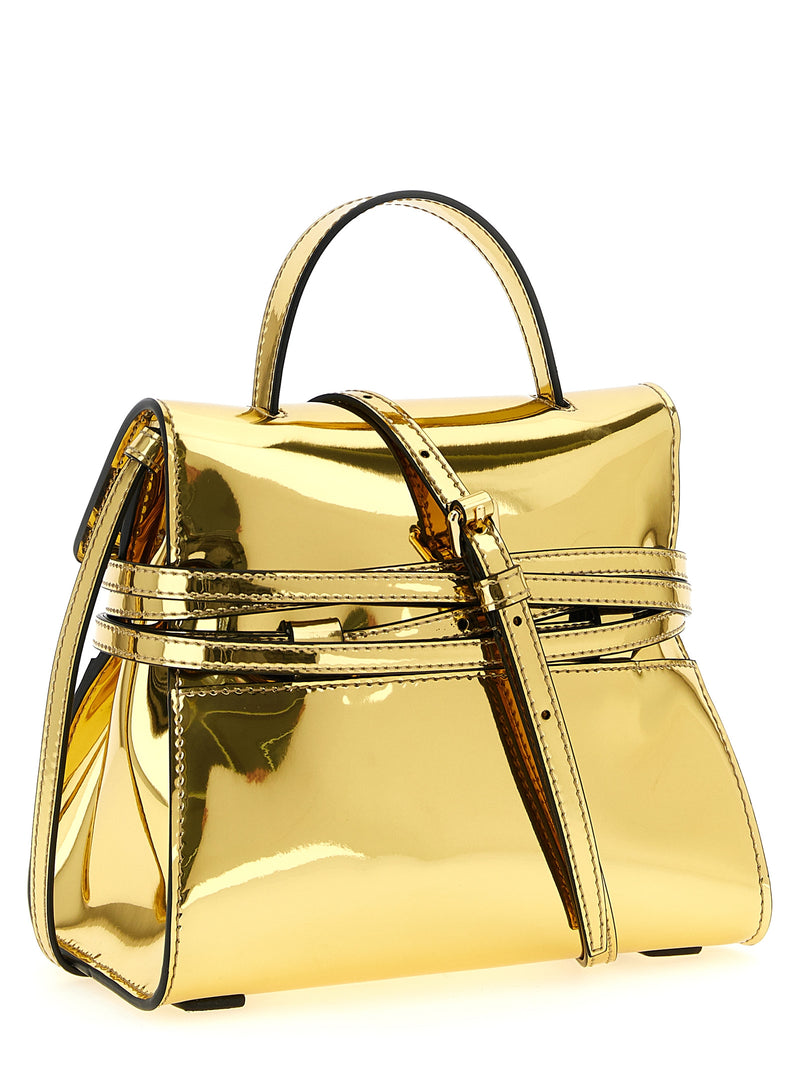 Moschino Tie Me Gold Polyethylene Handbag