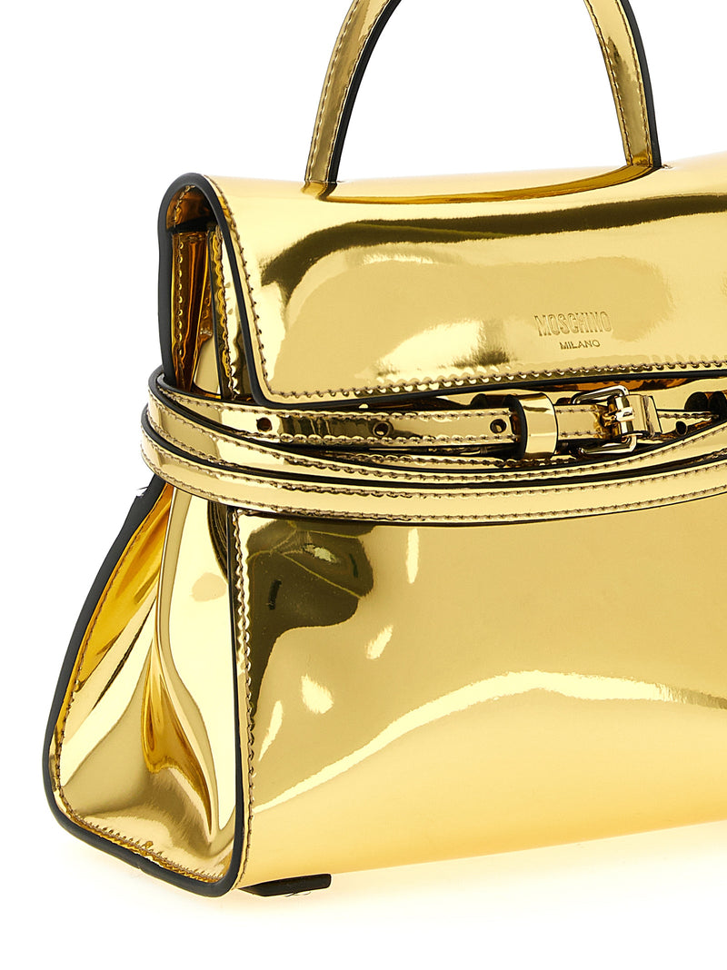 Moschino Tie Me Gold Polyethylene Handbag