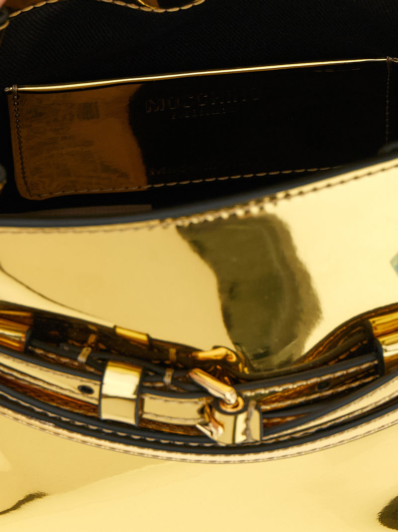 Moschino Tie Me Gold Polyethylene Handbag
