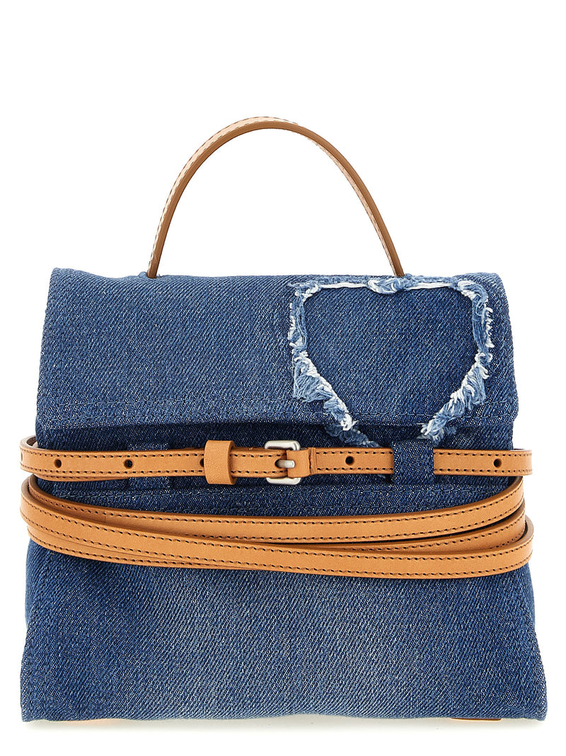 Moschino Tie Me Blue Cotton Handbag