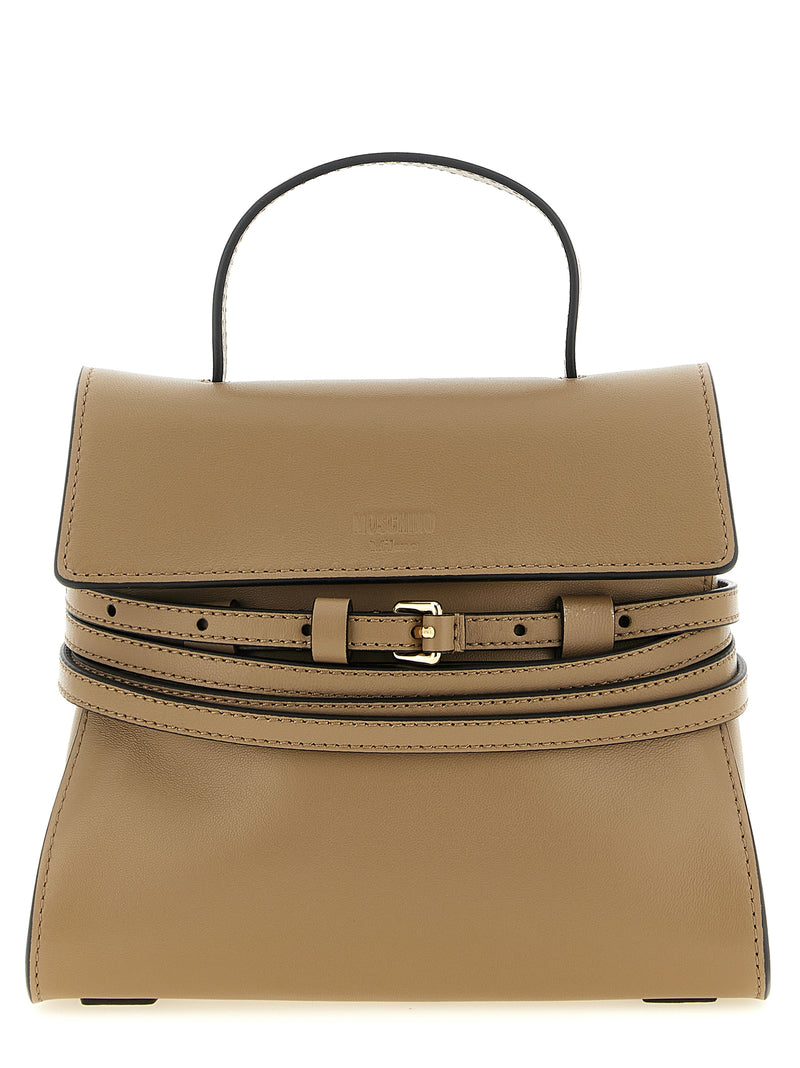 Moschino Beige Napa Leather Tie Me Handbag