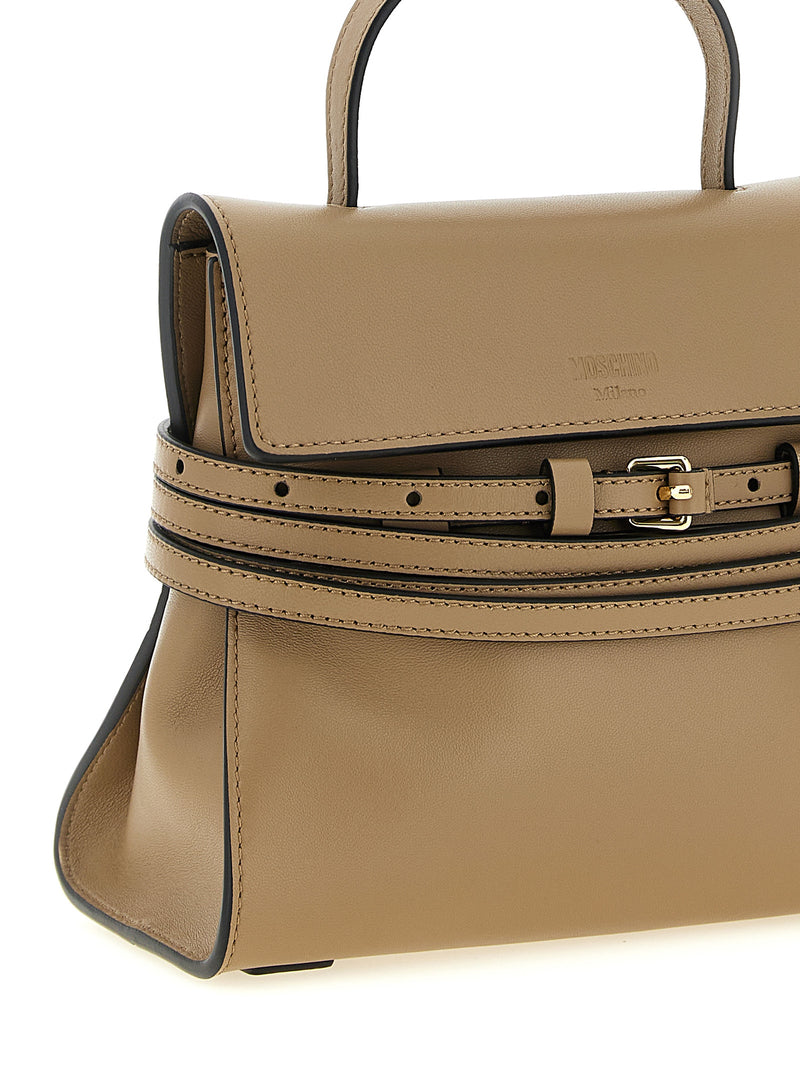 Moschino Beige Napa Leather Tie Me Handbag