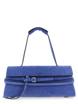 Moschino Blue Calfskin Shoulder Bag - Tie Me Collection