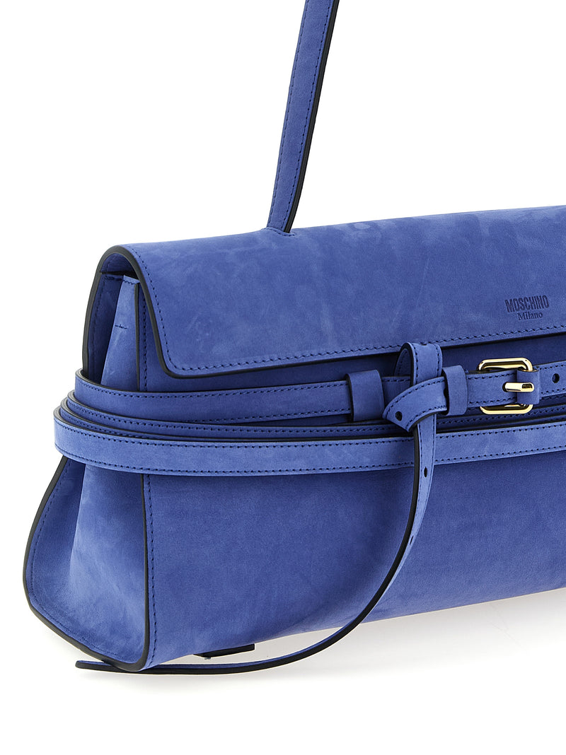 Moschino Blue Calfskin Shoulder Bag - Tie Me Design