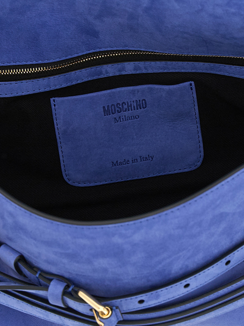 Moschino Blue Calfskin Shoulder Bag - Tie Me Design
