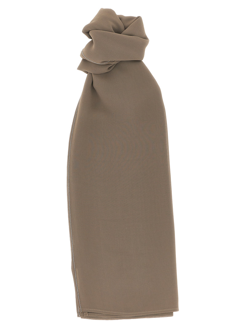 Peserico Brown Georgette Scarf - Elegant Women's Accessory