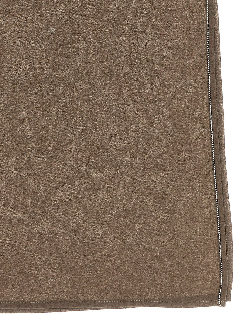 Peserico Brown Georgette Scarf - Elegant Women's Accessory