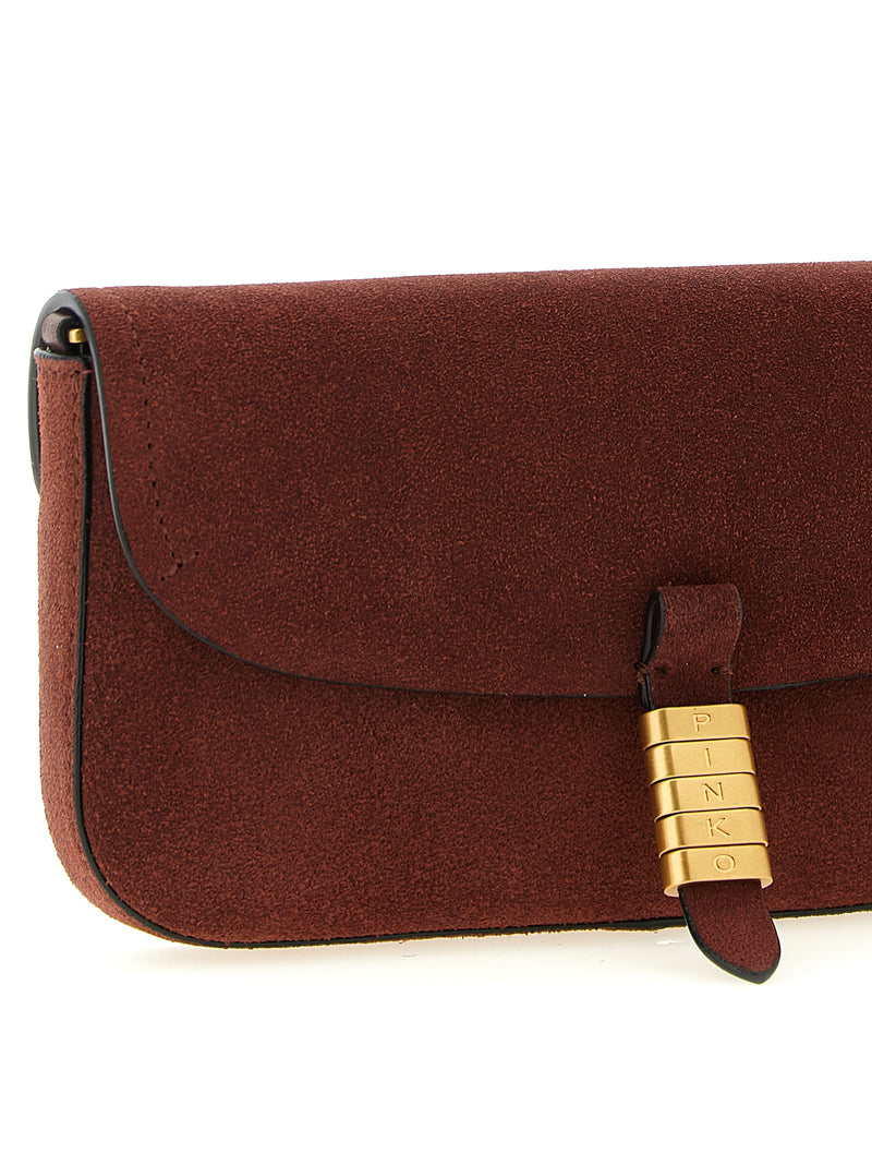 PINKO Bordeaux Cowhide Shoulder Bag