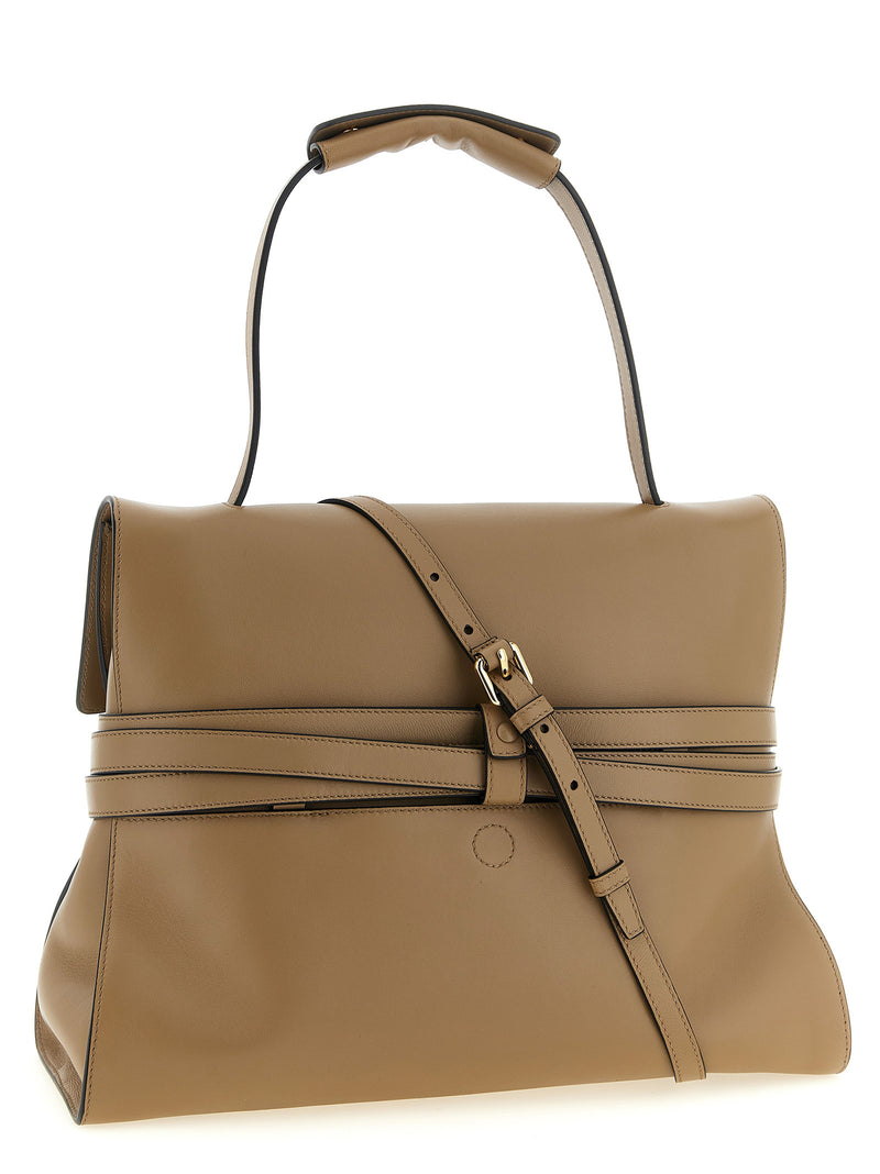Moschino Beige Napa Leather Tie Me Shoulder Bag