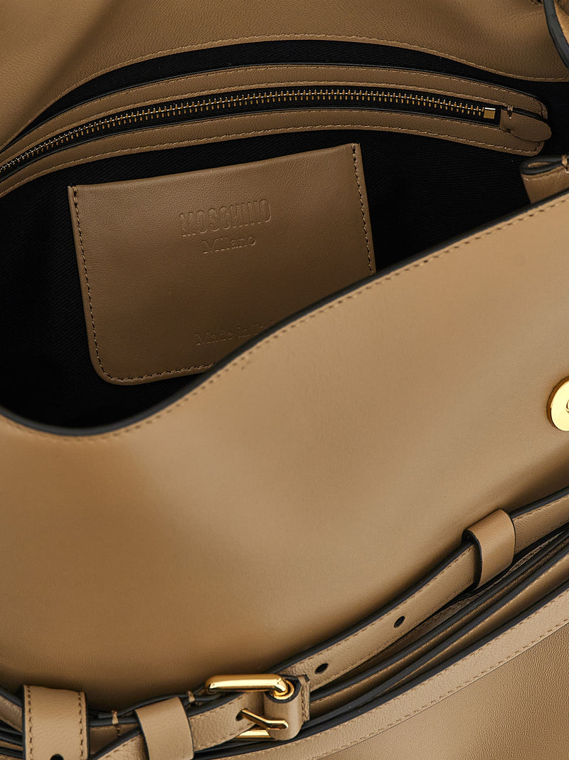 Moschino Beige Napa Leather Tie Me Shoulder Bag