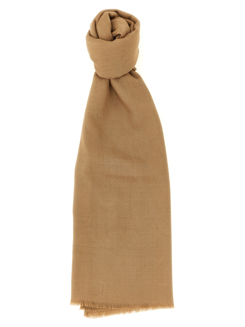 Max Mara MxaPalmeti Brown Wool Scarf