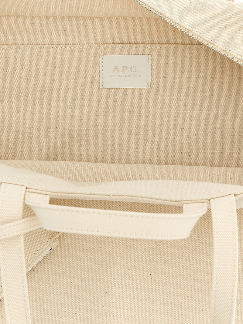 A.P.C. Le Drummer Toile Beige Cotton Tote Bag