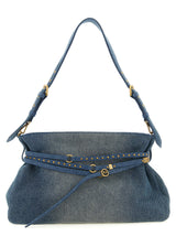 PINKO 'Belt' Blue Cotton Shoulder Bag