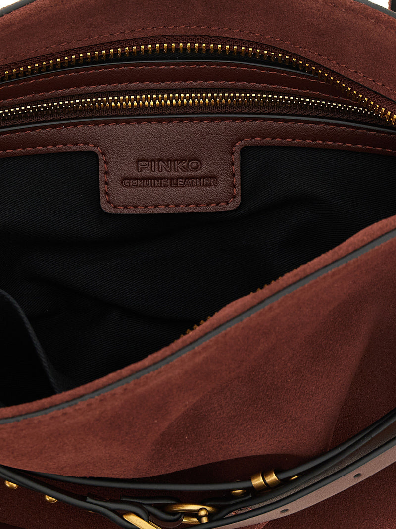 PINKO Bordeaux Cowhide Shoulder Bag - Belt Model