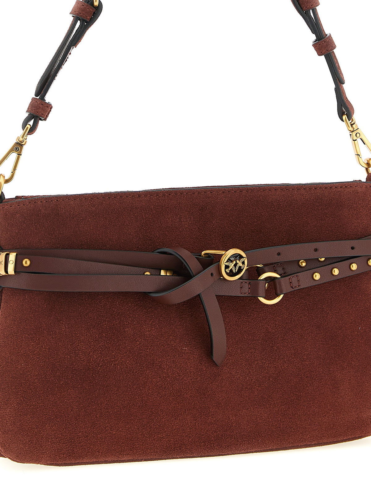 PINKO Bordeaux Lamb Leather Shoulder Bag