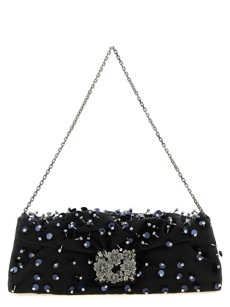 Roger Vivier Black Viscose Clutch Bag
