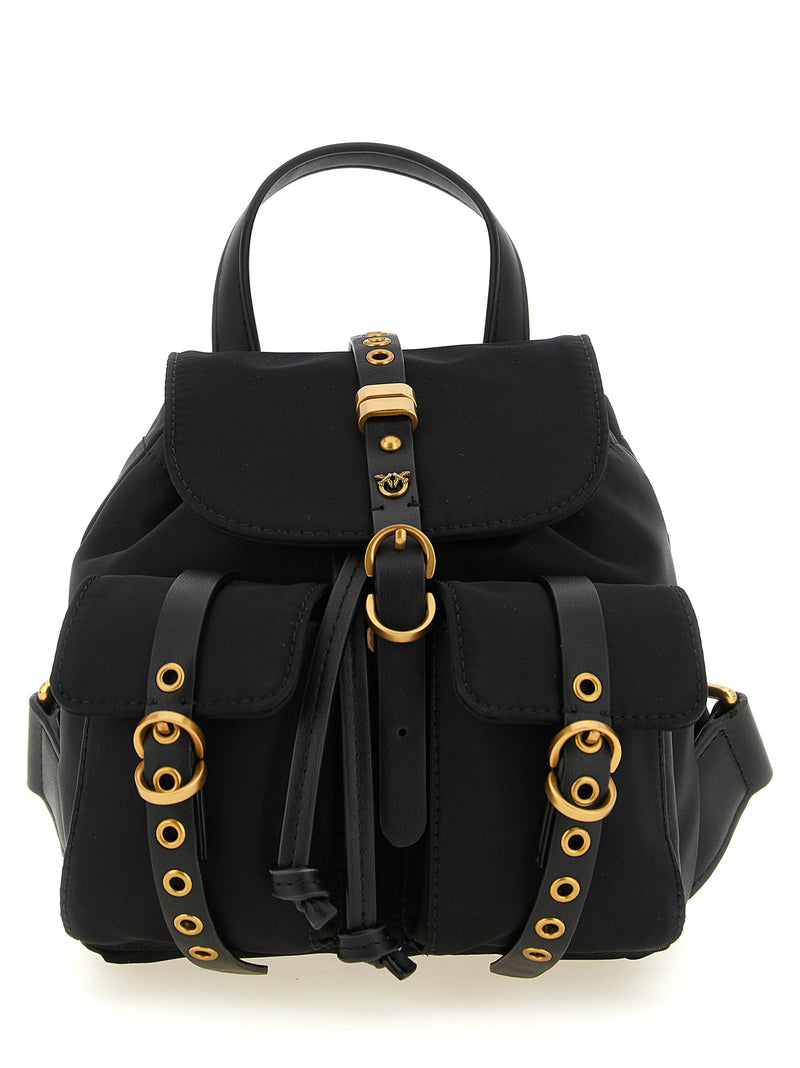 PINKO Black Nylon Mini Backpack - Stylish & Functional