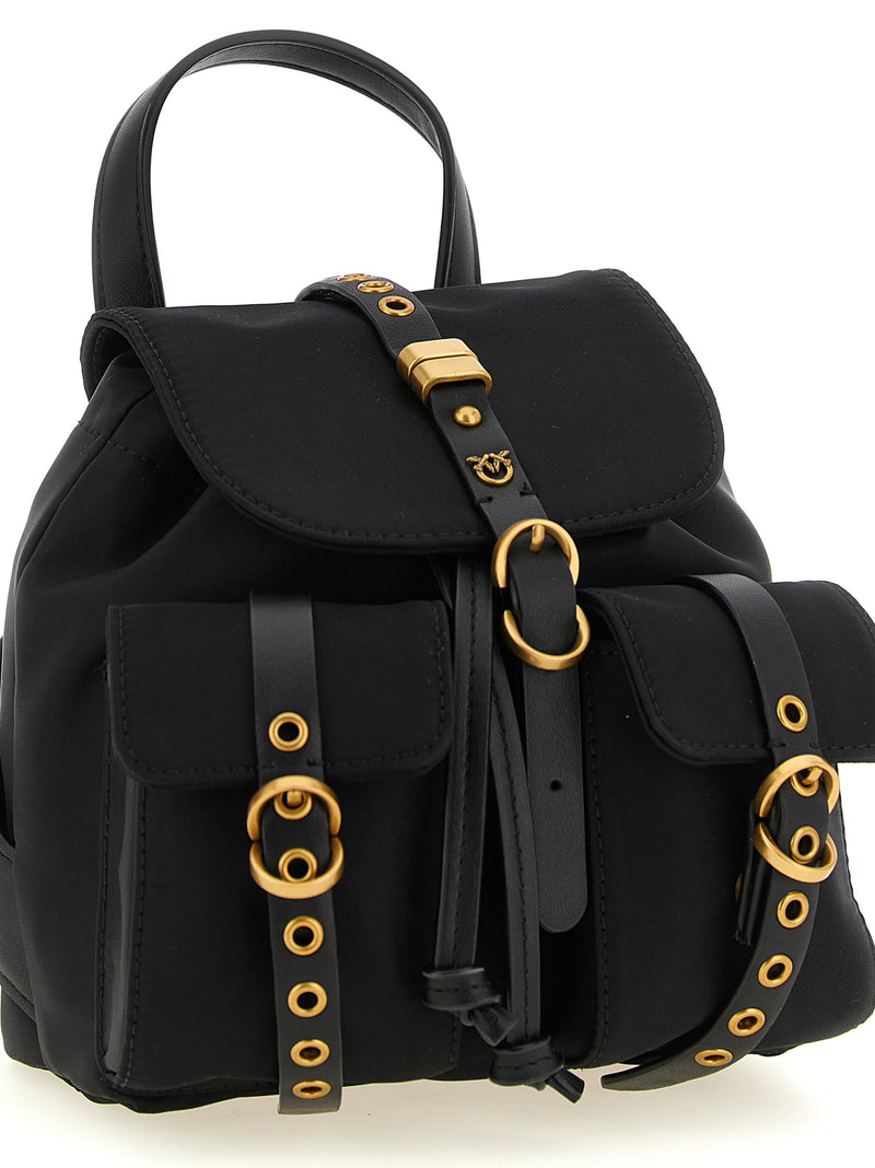 PINKO Black Nylon Mini Backpack - Stylish & Functional