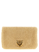 PINKO Love Click Soft Horizontal Beige Clutch Bag