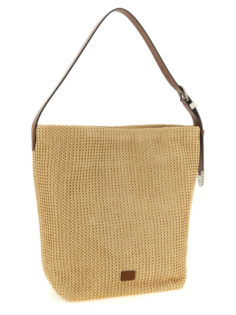 PINKO Beige Cowhide Shoulder Bag - Chic and Stylish