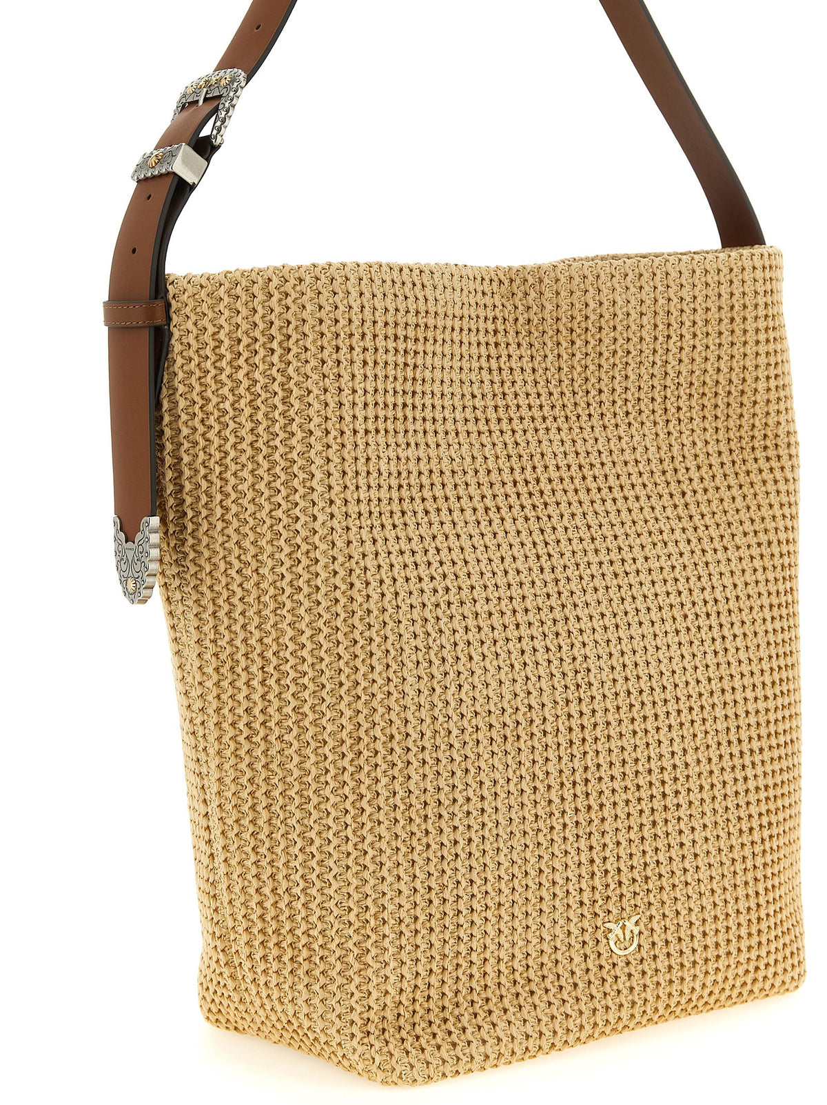 PINKO Beige Cowhide Shoulder Bag - Chic and Stylish
