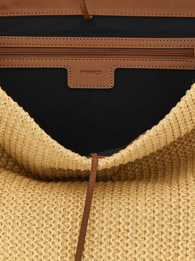 PINKO Beige Cowhide Shoulder Bag - Chic and Stylish