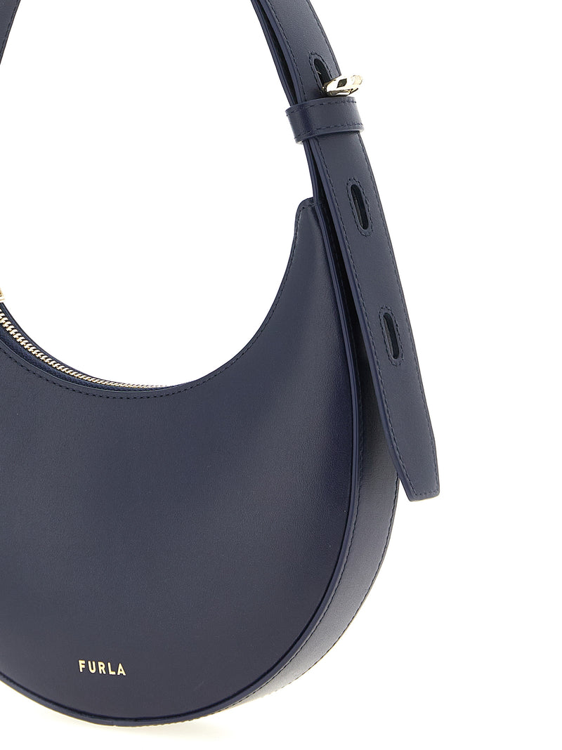Furla Blue Calfskin Delizia Mini Shoulder Bag