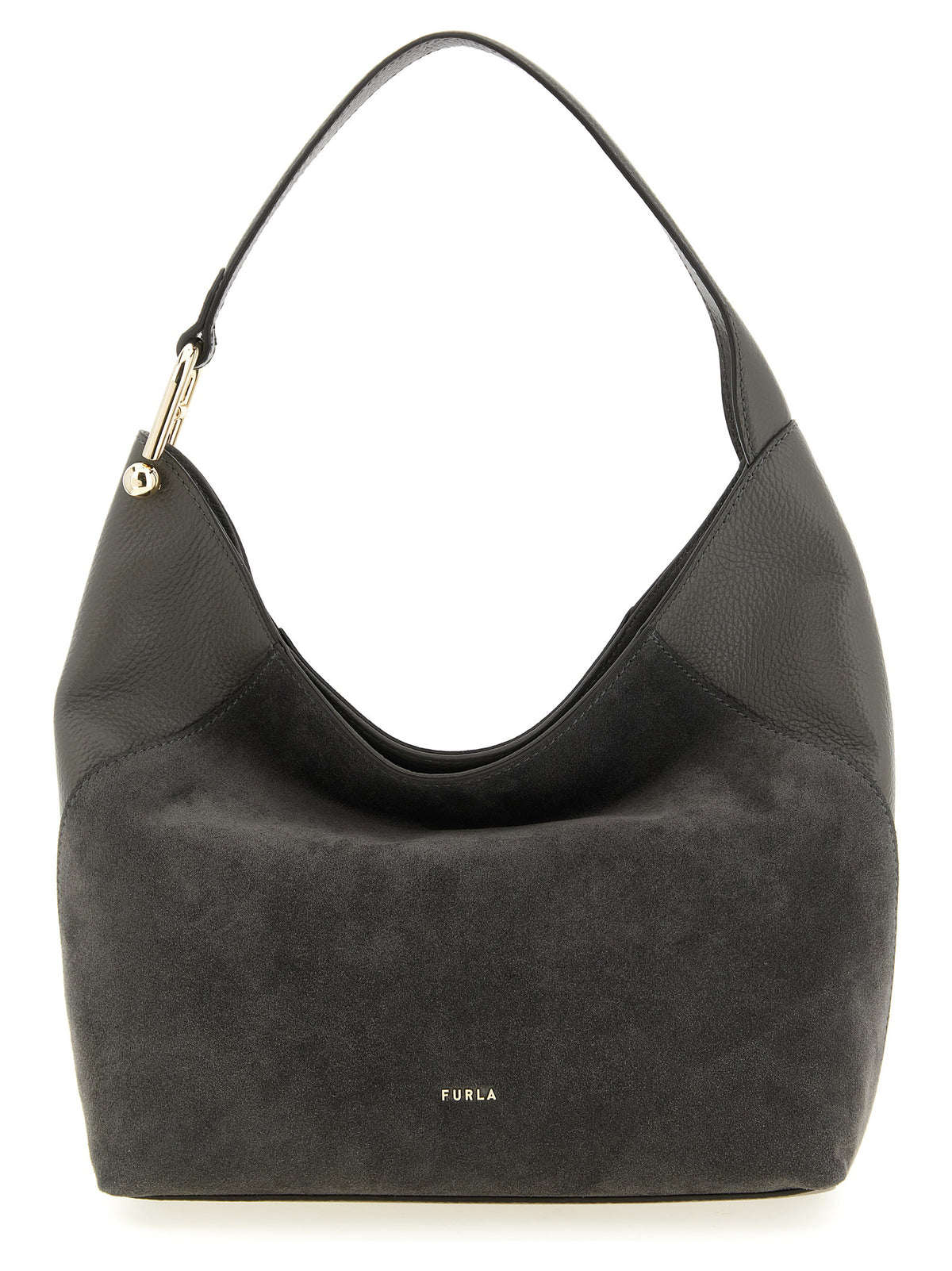 Furla Lara Gray Calfskin Shoulder Bag