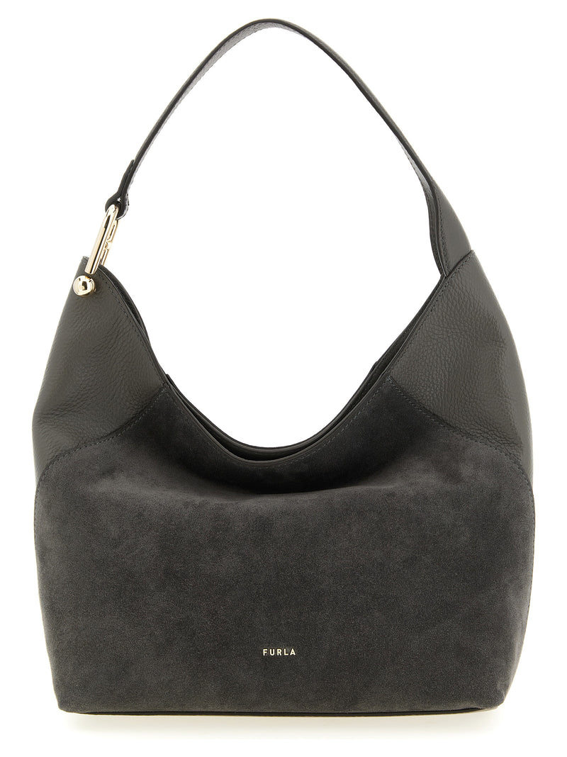 Furla Lara Gray Calfskin Shoulder Bag
