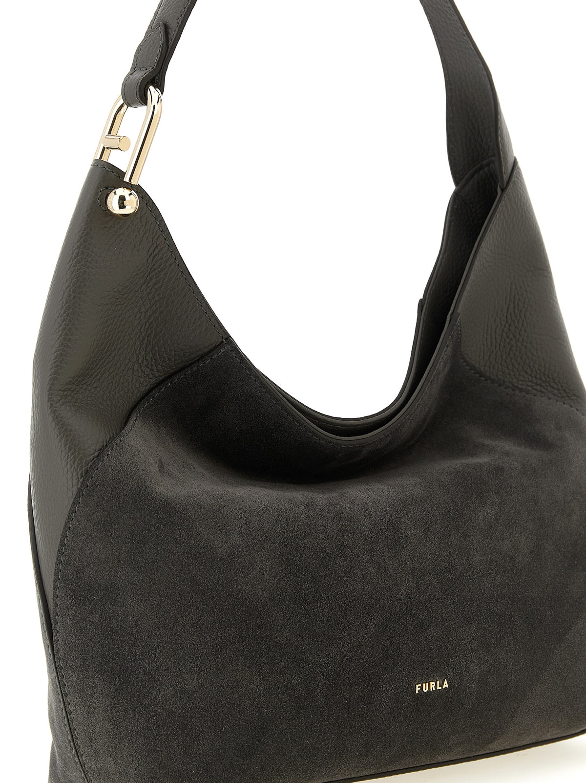 Furla Lara Gray Calfskin Shoulder Bag