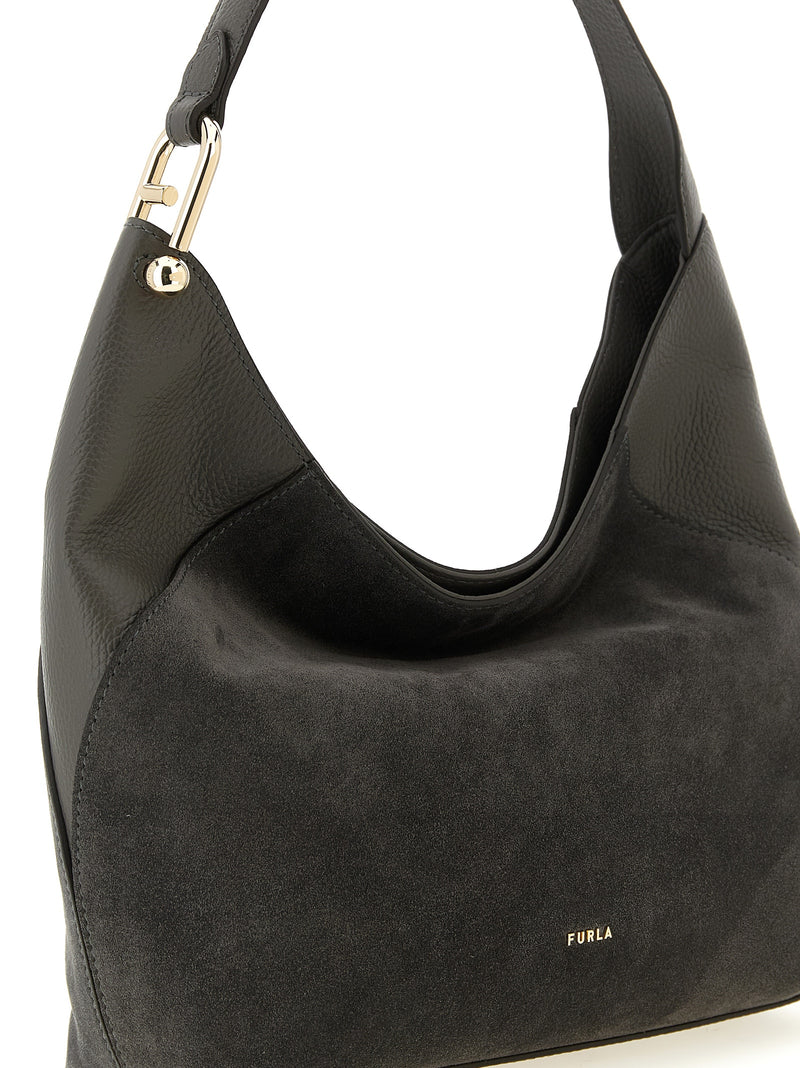Furla Lara Gray Calfskin Shoulder Bag