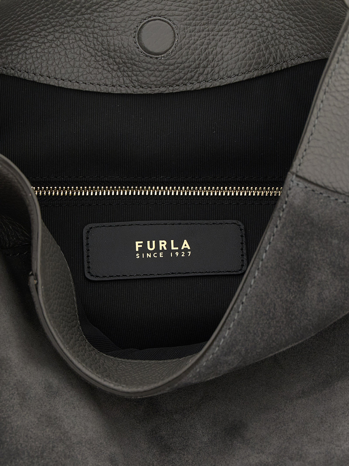 Furla Lara Gray Calfskin Shoulder Bag