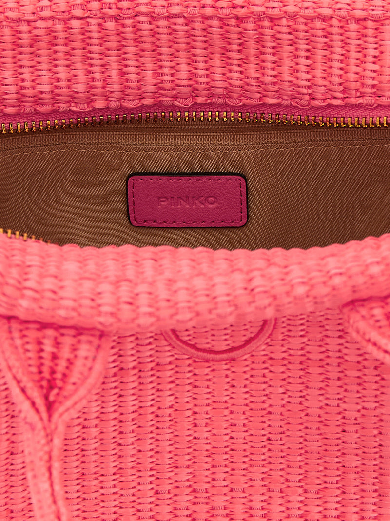 PINKO Fuchsia Beach Mini Shopping Tote Bag