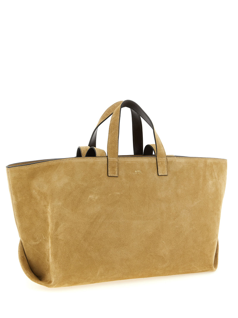 A.P.C. Le Drummer Brown Cowhide Tote Bag