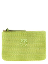 PINKO Bicolor Polypropylene Clutch Bag - Green