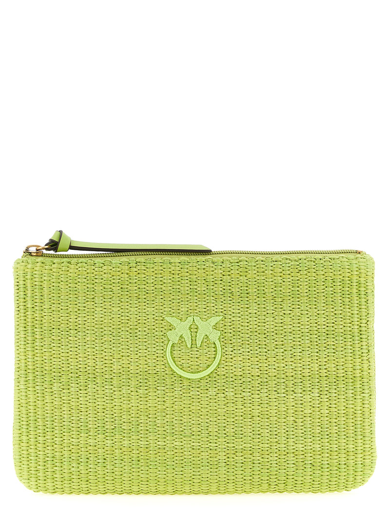 PINKO Bicolor Polypropylene Clutch Bag - Green
