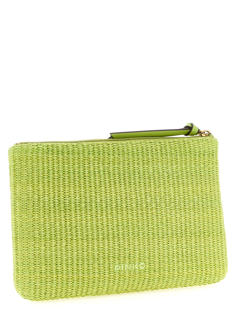 PINKO Bicolor Polypropylene Clutch Bag - Green