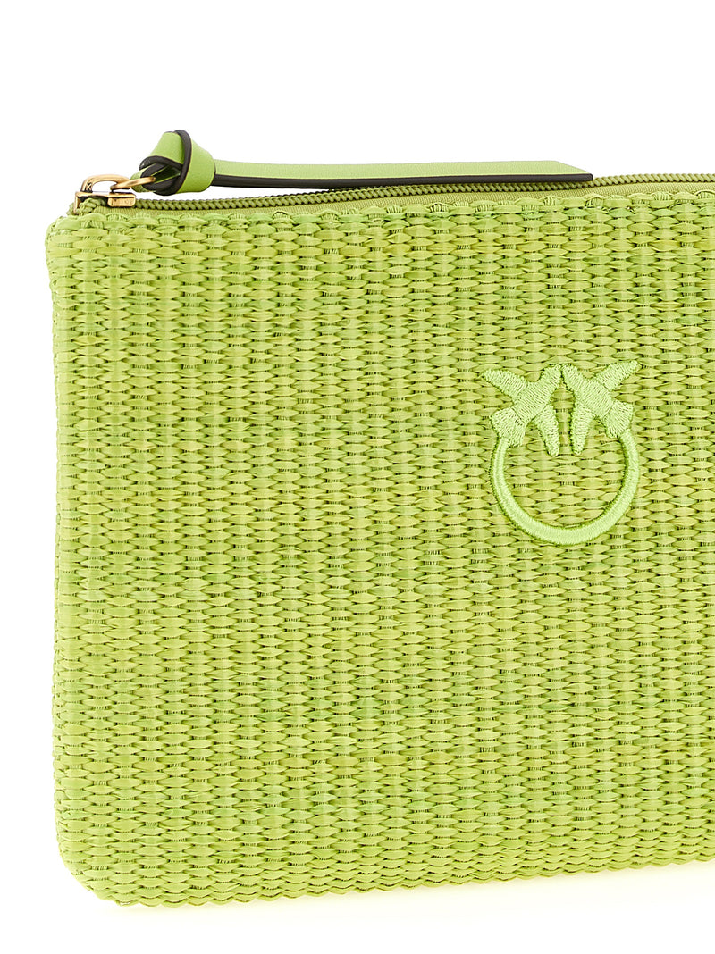 PINKO Bicolor Polypropylene Clutch Bag - Green