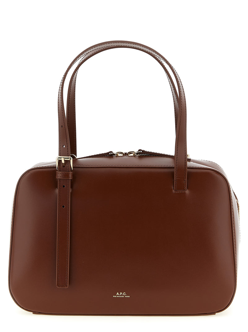 A.P.C. Virginie Box Brown Cowhide Handbag