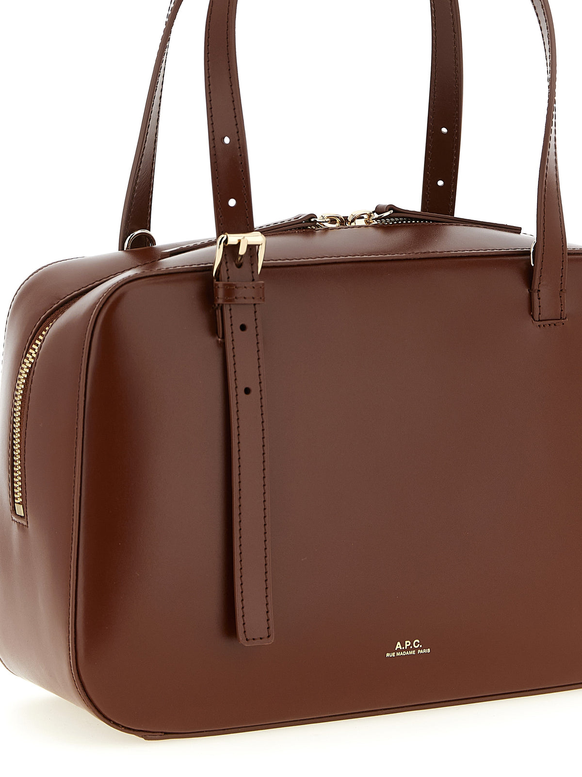 A.P.C. Virginie Box Brown Cowhide Handbag