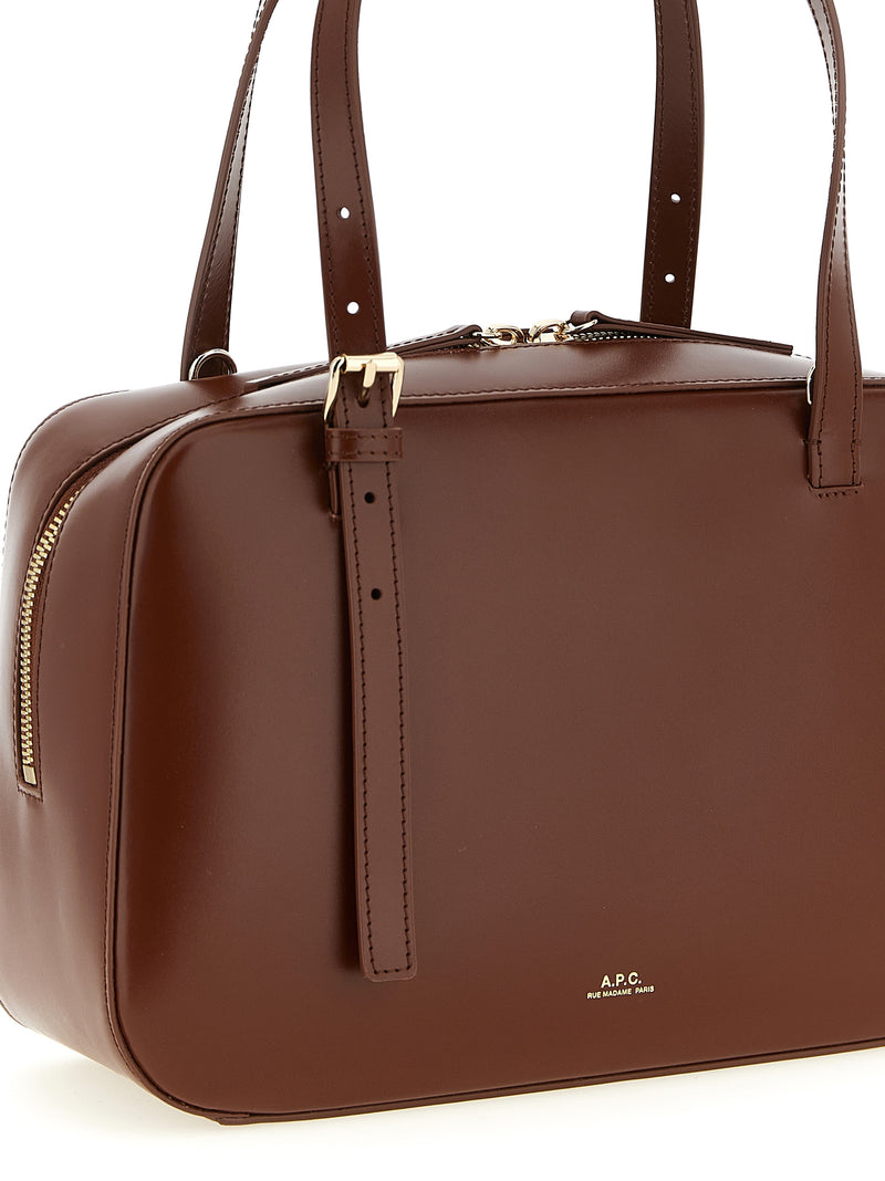A.P.C. Virginie Box Brown Cowhide Handbag