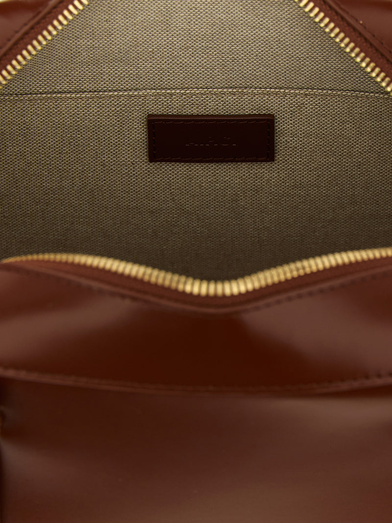 A.P.C. Virginie Box Brown Cowhide Handbag