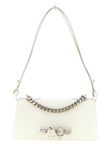 Alexander McQueen White Calfskin Shoulder Bag - Jewelled Mini
